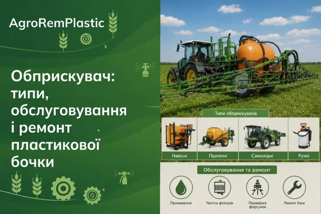 Обприскувач: типи, обслуговування і ремонт пластикової бочки