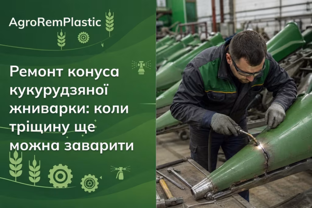 Ремонт конуса кукурудзяної жниварки: коли тріщину ще можна заварити
